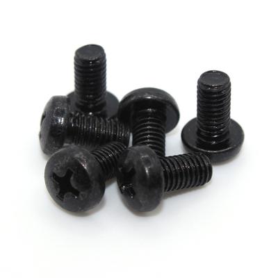 China Pan Factory Hot Sale DIN7985 Black Zinc Machine Screws Cross Recessed Pan Head Screws for sale