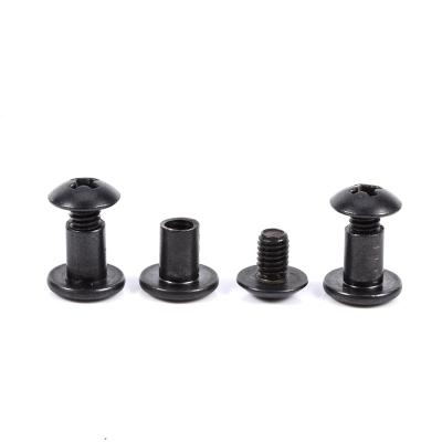 China Matte Black Chicago Screw Factory Price Wholesale Carbon Steel Galvanized Cross Recessed Flat Head Male And Female Chicago Screw for sale