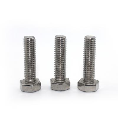 China DIN933 SS304 316 Stainless Steel Factory Price High Strength Hex Bolts Hex Head Bolts With Full Thread for sale