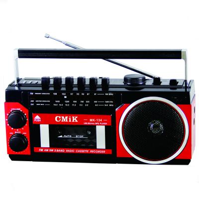 China Best price OEM cmik mk-134 cassette tape recorder earphone jack radio cassette tape player fm radio tape deck for sale