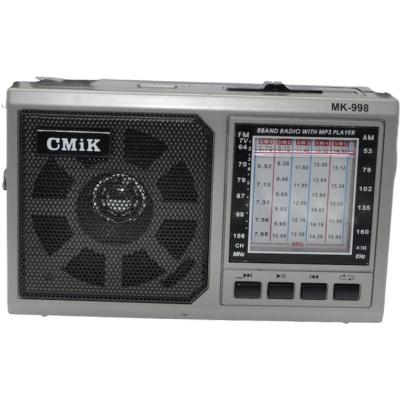 China cmik mk-998 PORTABLE plastic shortwave china long range antique vintage old other am fm switch usb tf card rechargeable home portable radio for sale