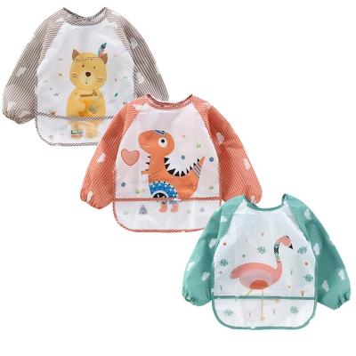 China Factory Customized High Quality Cotton Silicone Baby Waterproof Newborn Feeding Bib Waterproof Infant Set for sale