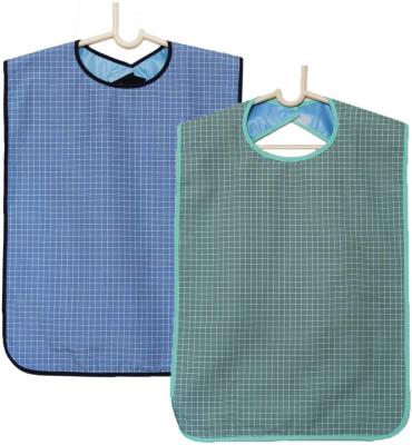 China Reusable Adult Bibs for Eating Adjustable Strap Apron Washable Reusable Waterproof Clothing Protectors for Elderly for sale