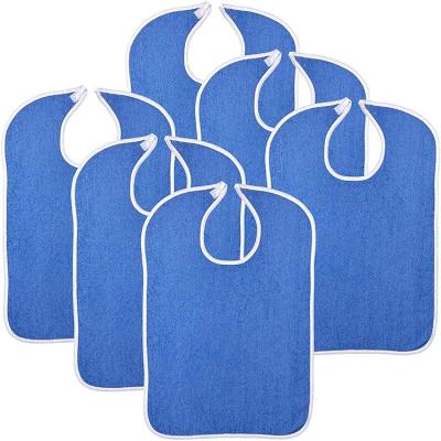 China Terry Cloth Adult Bibs Cloth Super Absorbent Reusable Protectors Washable Waterproof Apron for sale