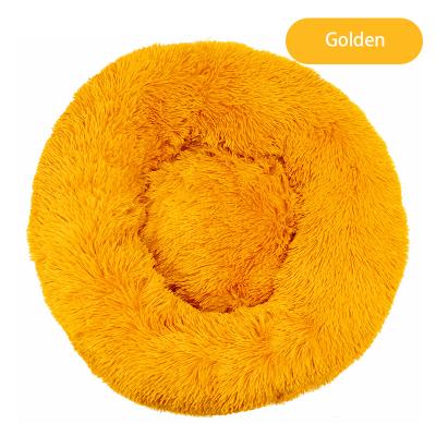 China Travel FreeExport Outdoor Faux Fur Indoor Pet Bed Cats Soft Cushion Cozy Comfortable Bed Donut Cushion Calming Dogs For Dog for sale