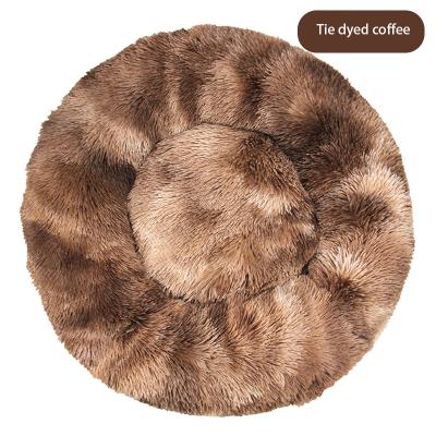 China FreeExport Travel Donut Dog Cushion Cute Bottom Non-slip Round Warm Pet Cushion Soothing Removable Cover Cat Mat Soft Pet Bed for sale