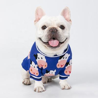 China Stocked Klein Blue Cat Clothes Pet Sweater Cat Sweater Pet Clothes Dog Autumn And Winter Puppy Clothes Small for sale