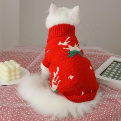 China Stocked Warm Dog Clothes for Small Medium Dogs Knitted Cat Sweater Pet Clothing for Christmas Puppy Costume Coat Winter for sale