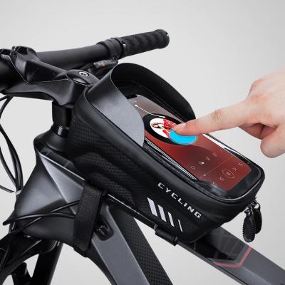 China Outdoor Activity Shockproof Reflective Bicycle Front Phone Bag For Bike Handlebar Bag Bike Recycling Bag for sale