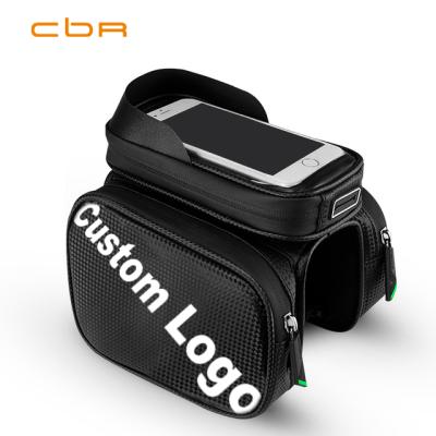 China Custom Made Waterproof Tube Top Front Screen TouchPhone Bike Bag CBR Logo Cycling Pannier 5.8