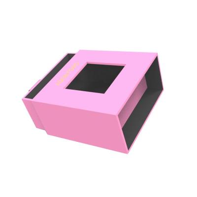 China Custom Logo Hot Stamping Drawer Slide Ribbon Gift Packaging Eco-Friendly Pink Box Custom Jewelry Box for sale