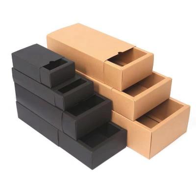 China Biodegradable Custom Drawer Paper Gift Tea Box Drawer Logo Kraft Paper Packaging Sliding Boxes for sale