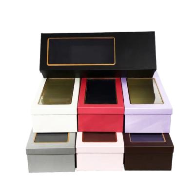 China Environmental Protection China Manufacturer Luxury Black /White/Pink/Red/Custom Gift Packaing Boxes With Clear Lids for sale