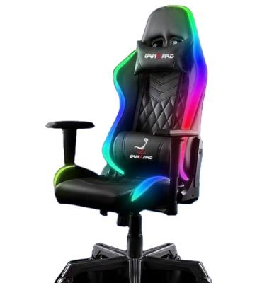 China Manufacturer Direct Sale High Back Swivel Adjustable Computer Desk Swivel Arm Gaming Swivel RGB Led Gaming Chair With Footrest for sale