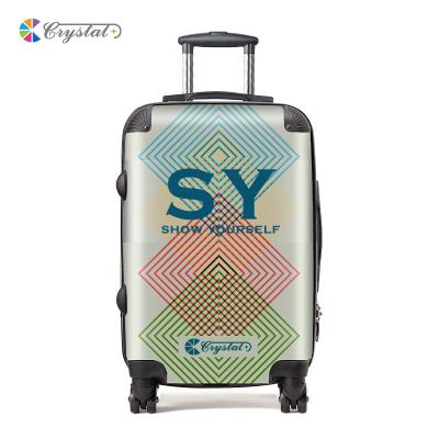 China Fashionable Customized Transparent Clear Design Trolley Suitcase Luggage Bag Suitcase Brand Your Own Design Suitcase for sale