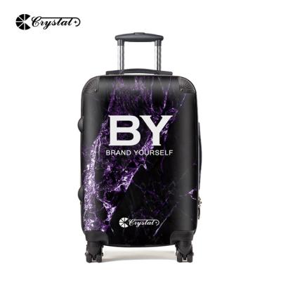 China Design Bird Peacock Printing Bottom Travel Customized Luggage 3 Piece Trolley Luggage Set Hard PC Shell Luggage for sale