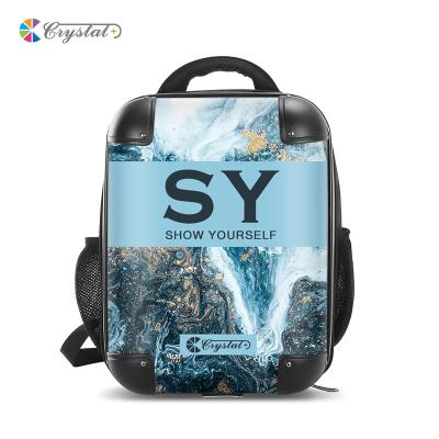 China Customized Clear Transparent Customized Hard Design Backpack Print Backpack Fashion Shell PC Waterproof Unisex Backpack for sale