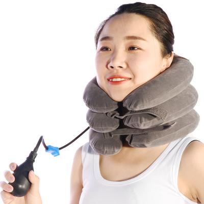 China Sales Health Care Air Neck Traction Pillow Warm Adjustable Device Inflatable Cervical Collar for sale