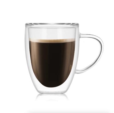 China Sustainable Double Wall Insulated Clear Glass Coffee Tea Cup Espresso Mugs Latte Cup Cappuccino Glass Mugs for sale