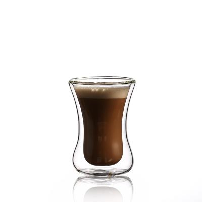 China Clear Glass Coffee Tea Cups No Condensation 100% BPA Free Glass Tea Cup Set Glass Water Tumbler for sale