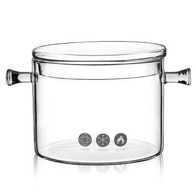 China High Quality Sustainable Borosilicate Glass Cooking Pots Clear Explosion Proof Glass Pot For Cooking for sale