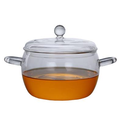 China Heat Resistant Thickening Large Capacity 1800ml Glass Pot Kitchen Sustainable Using Soup Pot for sale