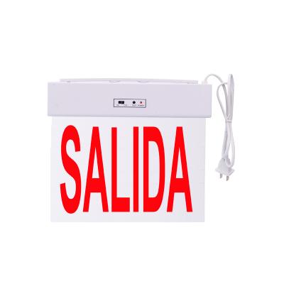 China Injection-molded Thermoplastic ABS Housing Red Salida 220-240v 2 Hours Duration LED Exit Sign Emergency Exit Sign Safety Exit Signs For Fire Fighting for sale