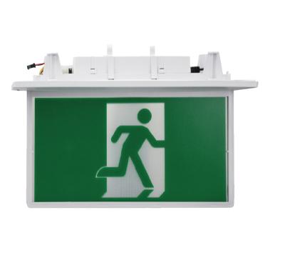 China Running Emergency LED Emergency Sign Light Man Green Emergency Exit Sign With Battery Holder for sale