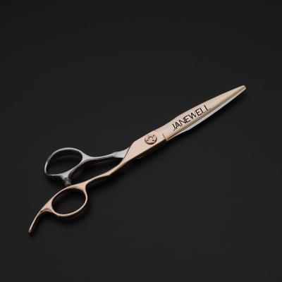 China Special design hair scissors right handed scissors rose gold and silver coated barber scissors 6 inch hairdressing scissors for sale