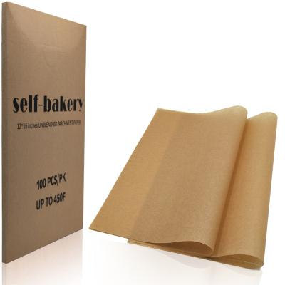 China Inch 12x16 Pan Liner Parchment Paper Sheets Unbleached Pre-Cut Non-Stick Air Fryer Baking Sheets Biscuit Kitchen Paper for sale