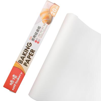 China Custom Moisture Proof Roll And Greaseproof 40gsm Nonstick Silicone Food Wrapping And Baking Use Parchment Baking Paper Sheets for sale