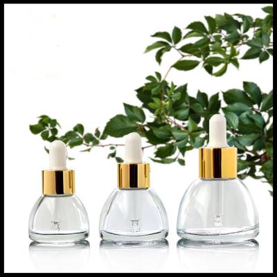 China Tapón de tuerca material cosmético cónico 15ml/20ml/30ml del cristal de botellas de la muestra de la pagoda en venta