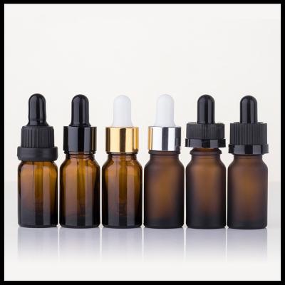 Chine Bouteilles en verre ambres du compte-gouttes 10ml, forme ronde de conteneur cosmétique de parfum à vendre