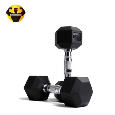 China Customized Rubber Covered Dumbbell Home Gym Dumbbell Set for sale