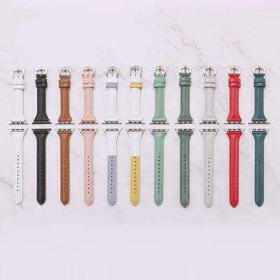 China Fashion Leather Strap For Apple Watch Band Leather 40mm 44mm 38mm Genuine Leather iwatch 6 5 Band Strap Replacement Band For Apple Watch for sale