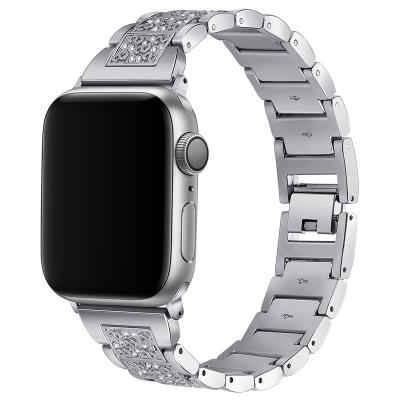 China Qiman Stainless Steel Fashion Woman Watchband For Apple Watch Series 1 Se 2 3 4 5 6 Stainless Steel Band For Apple Iwatch 38mm 40mm 42mm 44mm for sale