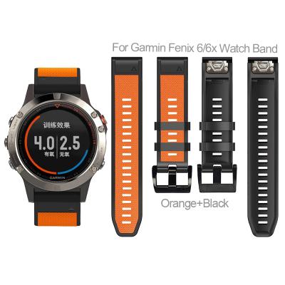 China QIMAN 22MM 26MM Quick Release Silicone Smart Watch Rubber Band Straps For Garmin Fenix ​​6 6X pro 5 5X plus 3 3HR Forerunner 935 945 for sale