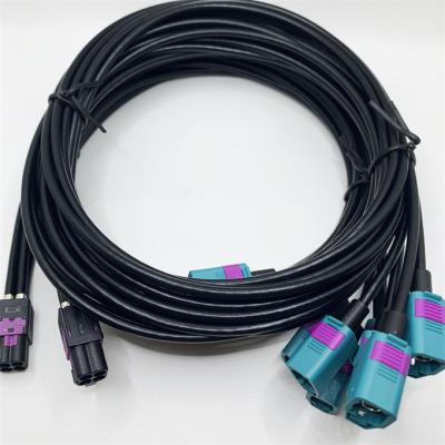 China 4 Pin Mini Fakra HFM A Male Connector To Fakra Z Female Automotive Cable Assembly LKS-MFKR-A008 for sale