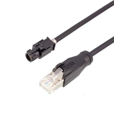 China D4K10A-1D5A5-A Fakra HSD Female to RJ45 Crystal Head Plug Network LVDS Ethernet Extension Cable 30CM LKS-HSD-A036 for sale