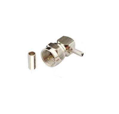 China RF 75 Ohm Male Right Angle Connector F Crimp Plug Plug For RG179 LKS-FTC-C016 for sale