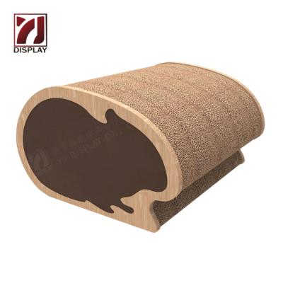 China Sustainable Pet Toys Mouse Shape Interactive Cardboard Cat Scratcher for sale