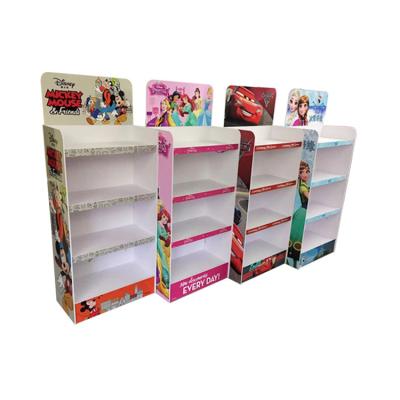 China Digital Advertising Printing Brown Movable Display Pallet Pop Children's Toy Storage Paper Shelves Box for sale