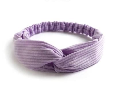 China Elastic Elastic Soild Color Knitted Cotton Folded Headband for sale