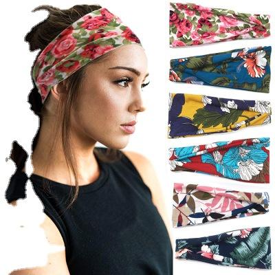 China News Sports Cloth Yoga Hair Band Sweat Absorption Band Women's Wide Brim Headband for sale