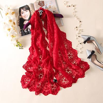 China Simple hot sale 100%polyester plain flower multi embroidery pashmina shawl scarf for sale