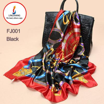 China Women Square Scarves Fashion Square Silk Scarf for sale