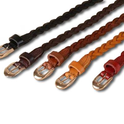 China Women's casual fashionable braided leather belt braided INS casual thin wind fashion belt small cowhide belt female models for sale