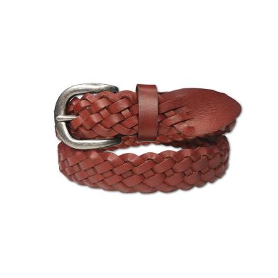 China Casual fashionable ladies' belt with twist section belt decorative leather braided women's fashion pin buckle prep belt retro for sale