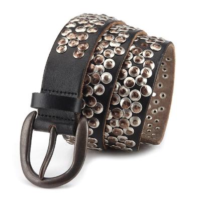 China Fashion.Casual.Business fashion rock punk studded genuine genuine leather belt cowhide man leather belt mens leather belt for sale