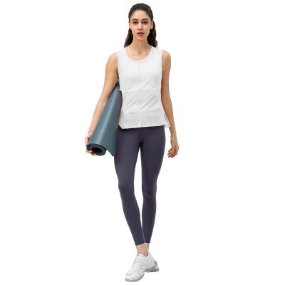 China New Products Rayon V-Cut Rayon Side Slit Vest Yoga Vest Women QUICK DRY Warm Sustainable Sport Loose Tank Top for sale